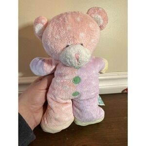 Russ Berrie Jiggles Baby Bear Plush Rattle Pink Purple Polka Dot Vintage 21232